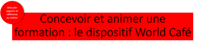 Concevoir et animer une formation : le dispositif World Café